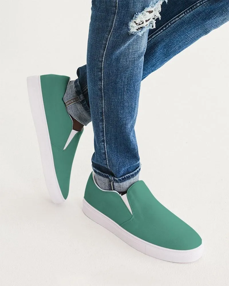 Shaded Pastel Green Slip-On Canvas Sneakers | Men's | C60M0Y45K30