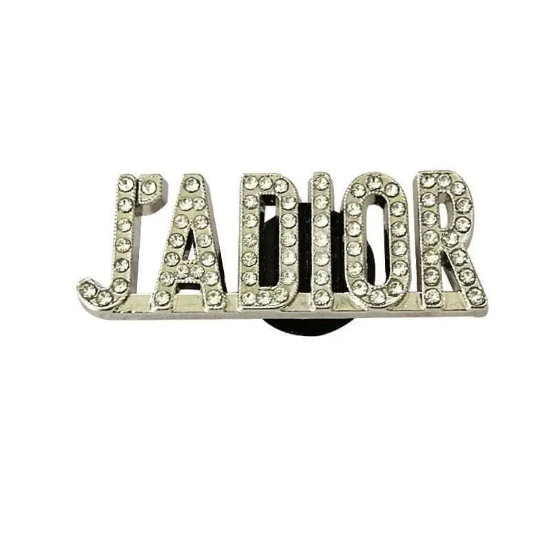 Shoe charm brooch - J'ADIOR gold with diamonds