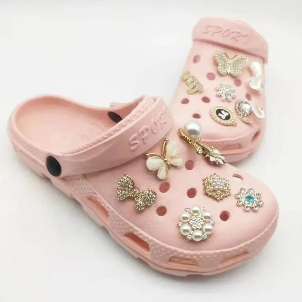 Shoe charm - Diamond gold crown
