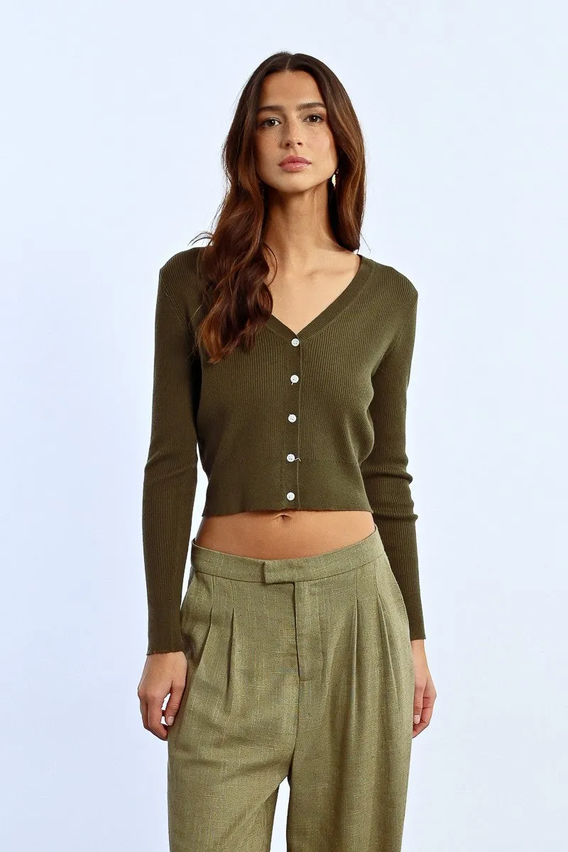 SHORT FITTED CARDIGAN