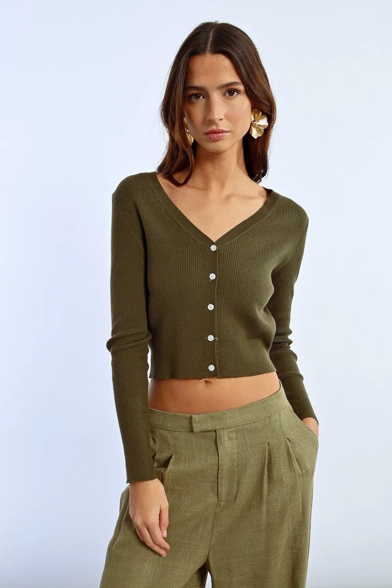 SHORT FITTED CARDIGAN