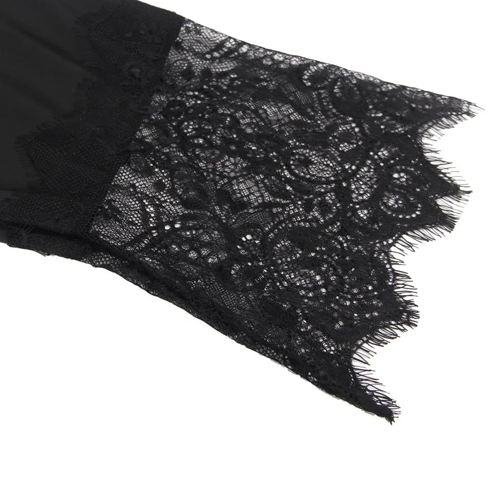 Silk Satin Lace Hollow Out Sexy Egypt Women Kimono Home