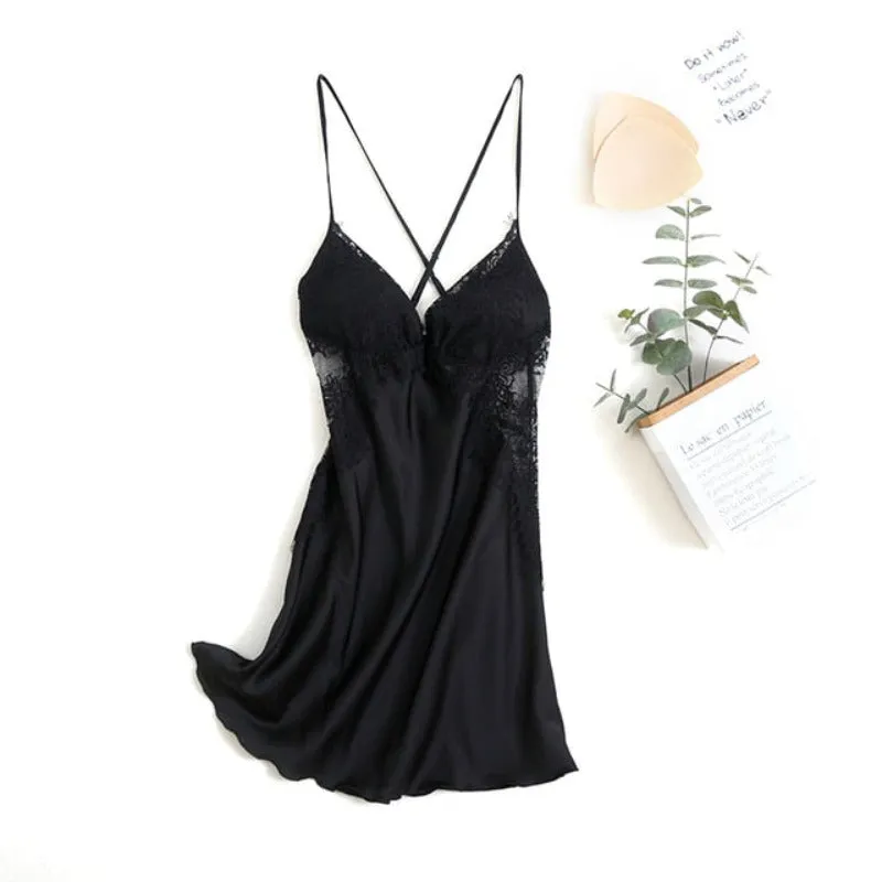 Silk Sleeveless Sleepwear Dress