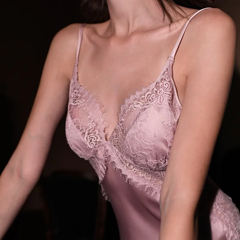 Silk Sleeveless Sleepwear Dress