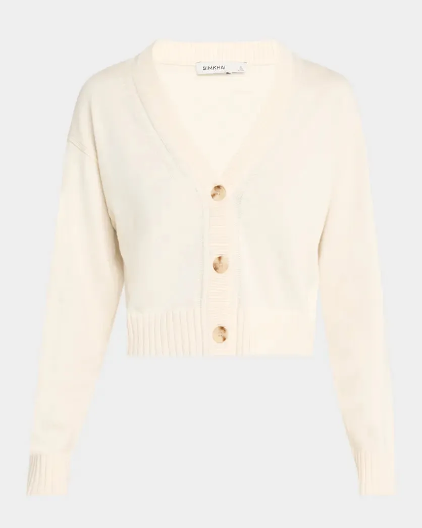SIMKHAI CASHMERE CROPPED CARDIGAN