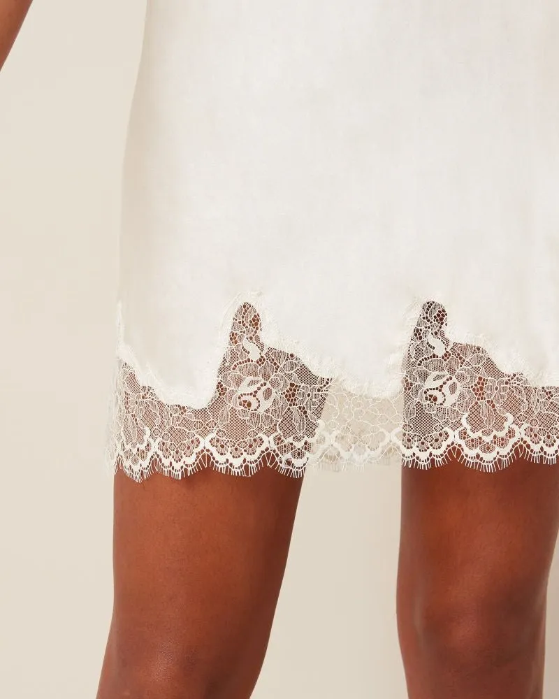 Simone Perele Nocturne Silk Chemise - Natural
