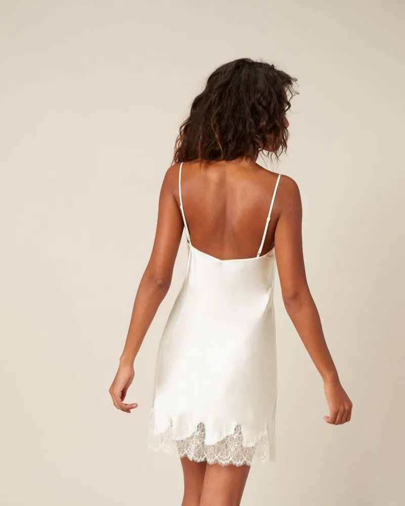 Simone Perele Nocturne Silk Chemise - Natural