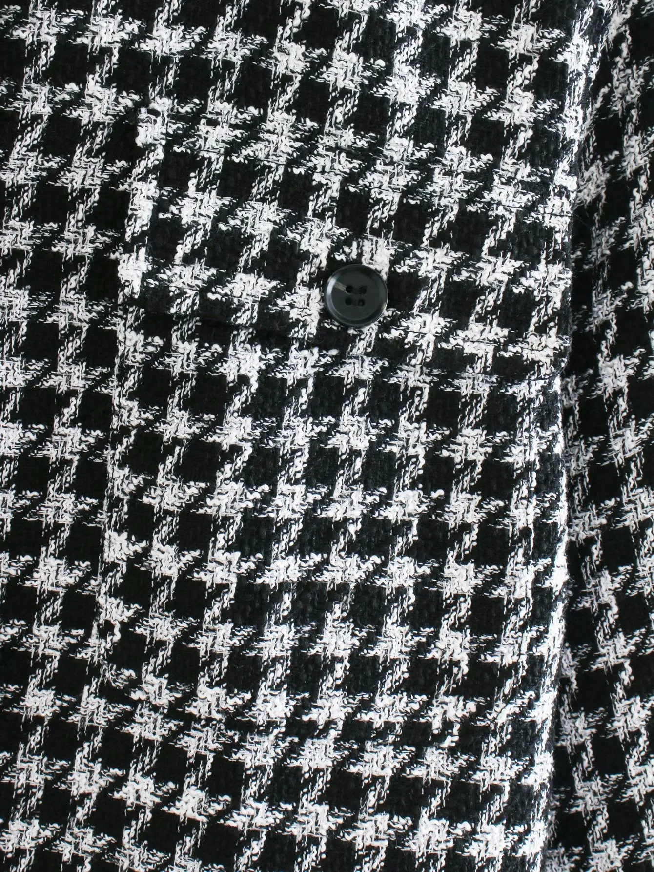 Single-breasted Mid-length Houndstooth Coat Outerwear