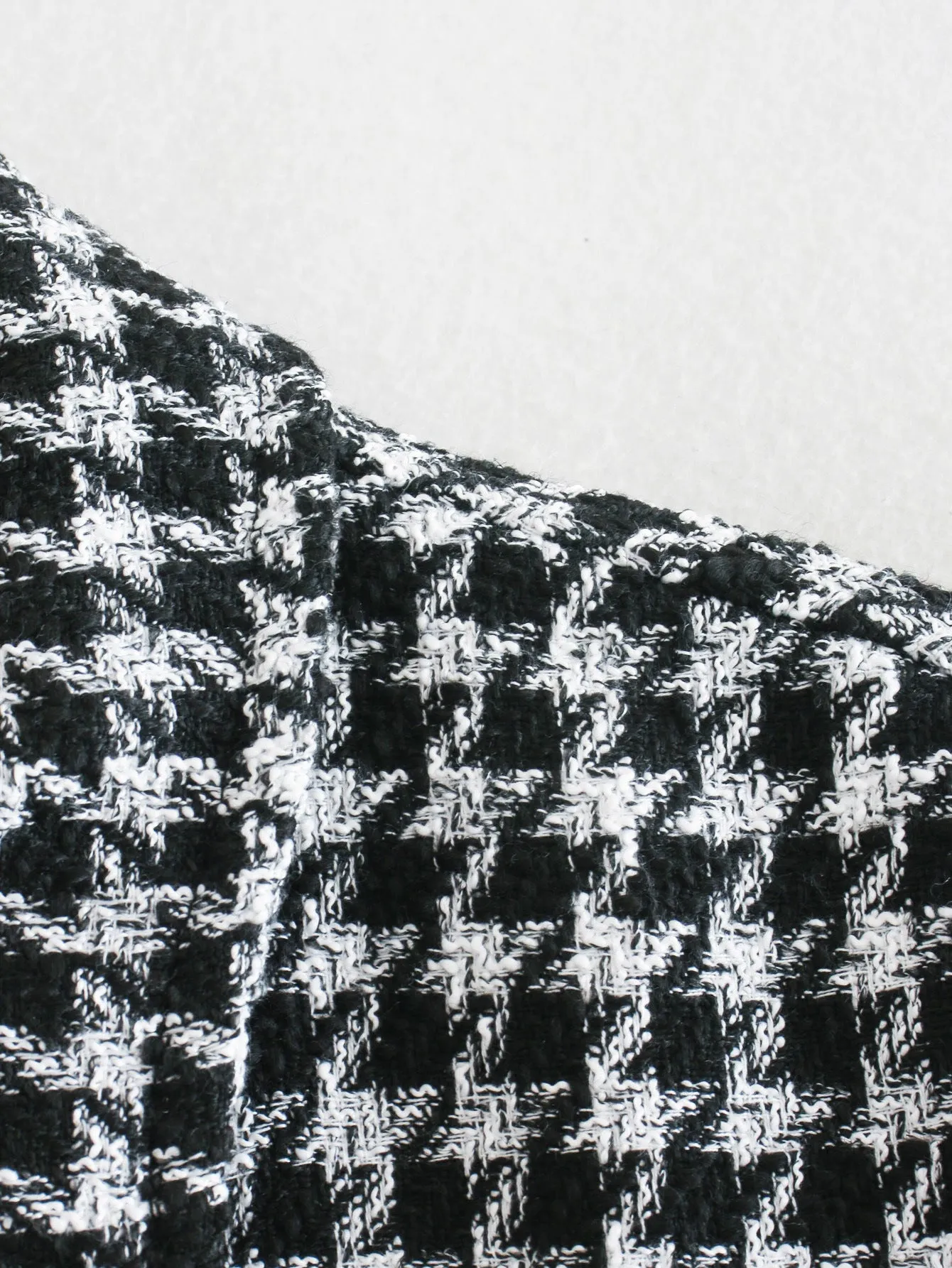 Single-breasted Mid-length Houndstooth Coat Outerwear