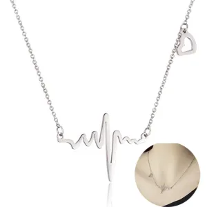 SISSLIA Fashion Stainless Steel Rose Gold Heart Beat Wave Pendant Necklace Charm Electrocardiogram Wave Necklace For Women No reviews yet