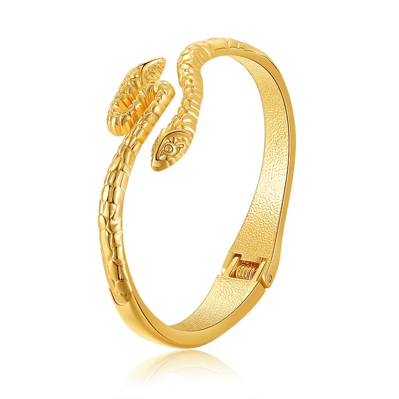 Sisslia New Arrival Personality Curved Snake Pattern Bracelet Open Adjustable Bangles Bracelet For Women And Girls