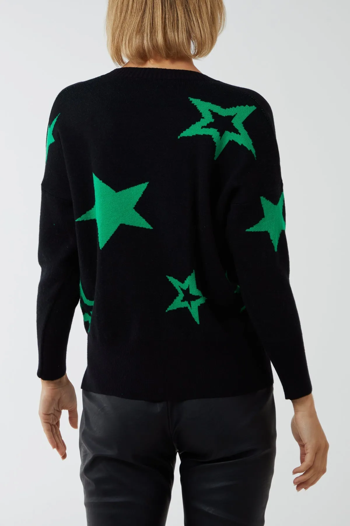 Star Fine Knit Button Cardigan