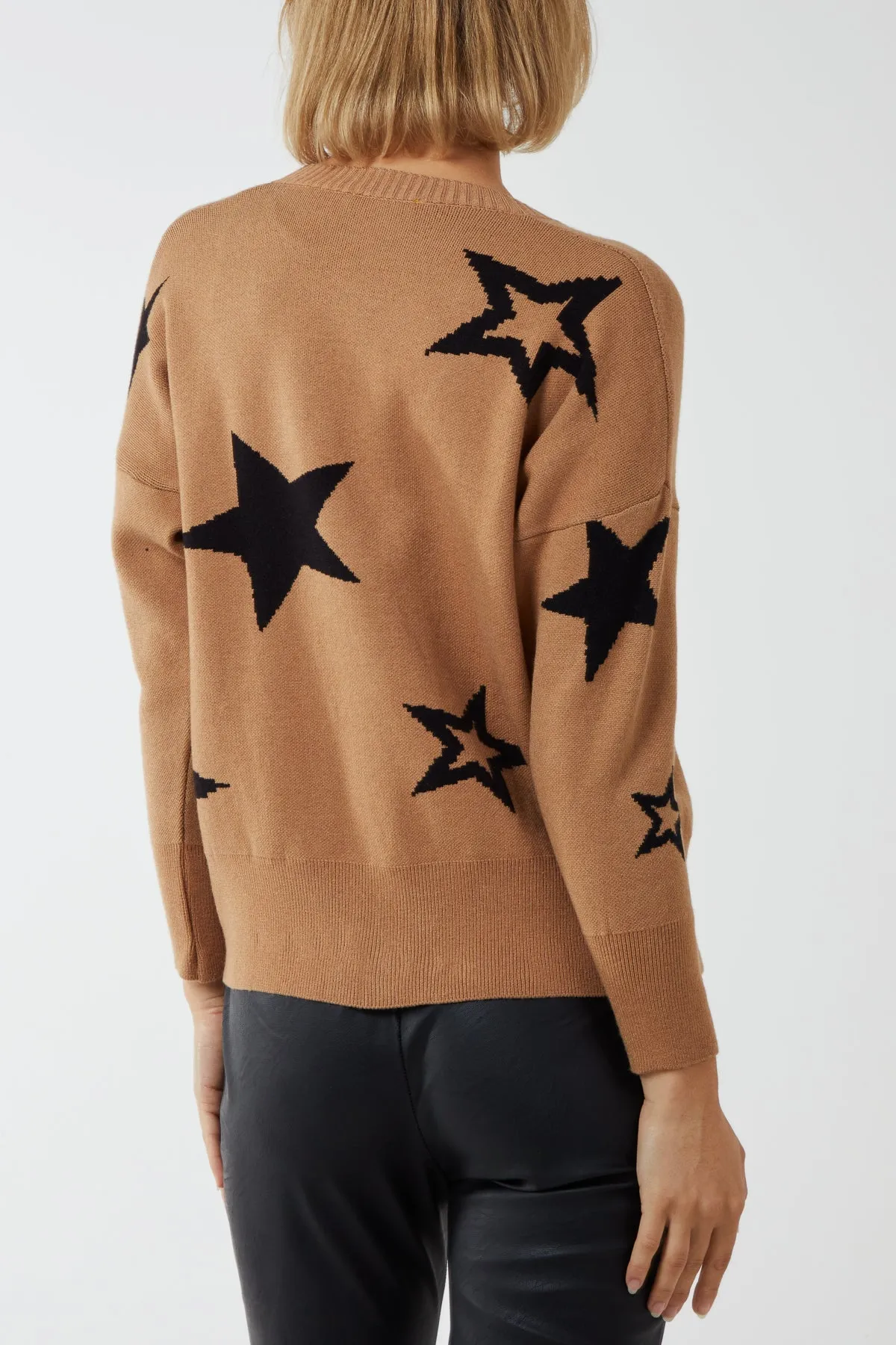 Star Fine Knit Button Cardigan
