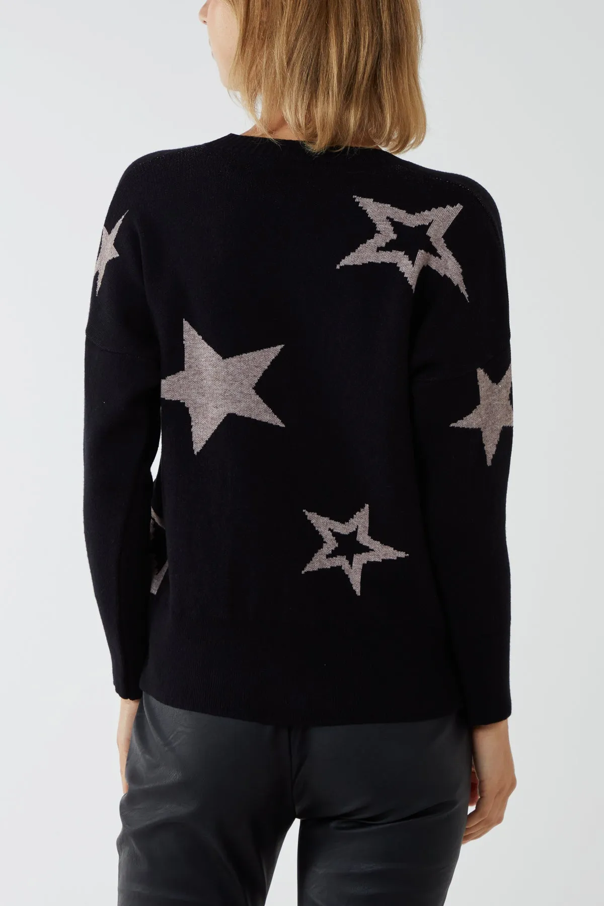 Star Fine Knit Button Cardigan