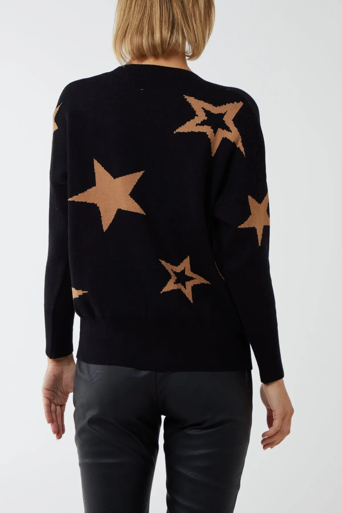 Star Fine Knit Button Cardigan