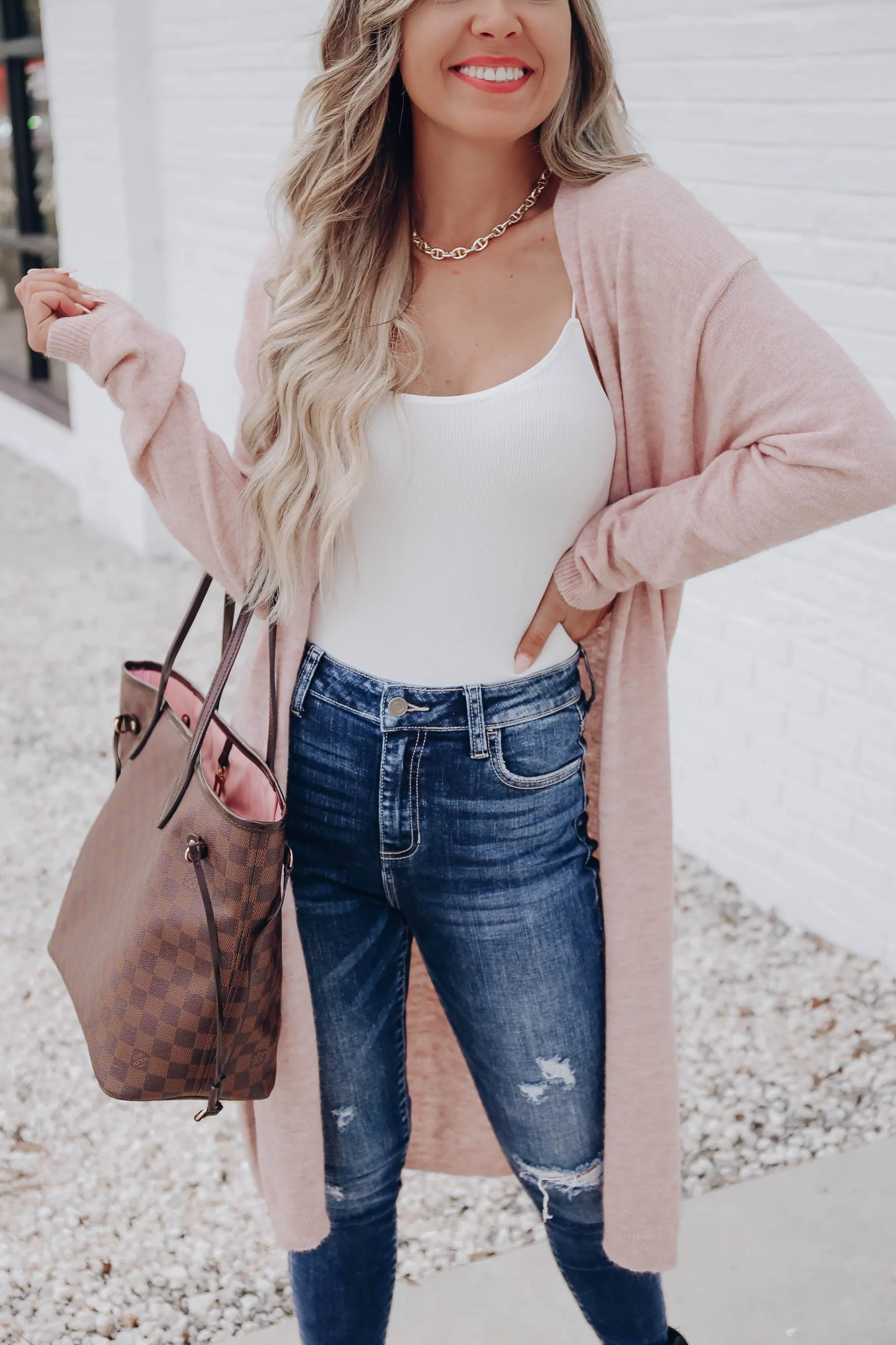 Tamryn Open Front Cardigan - Pink