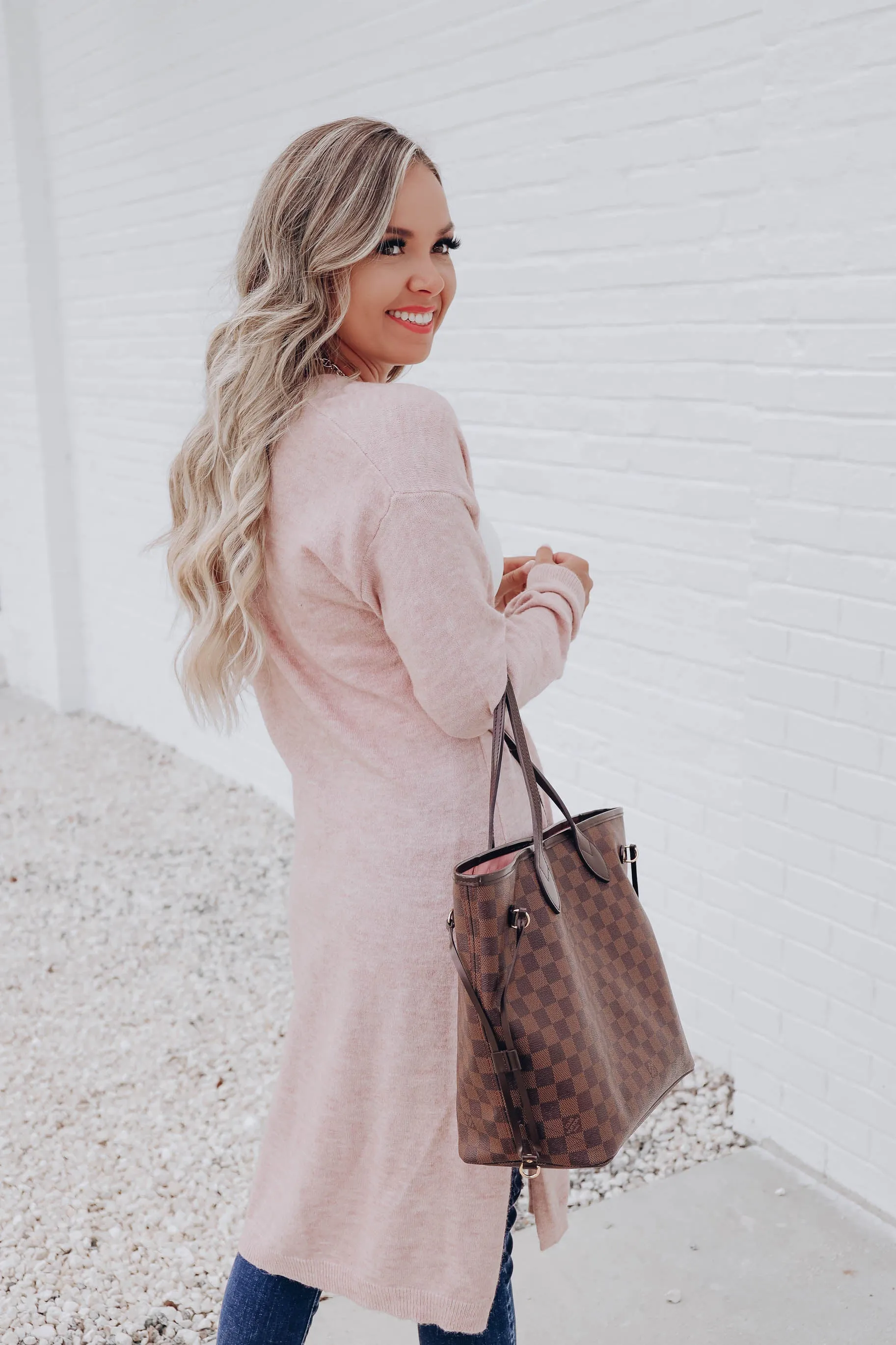 Tamryn Open Front Cardigan - Pink
