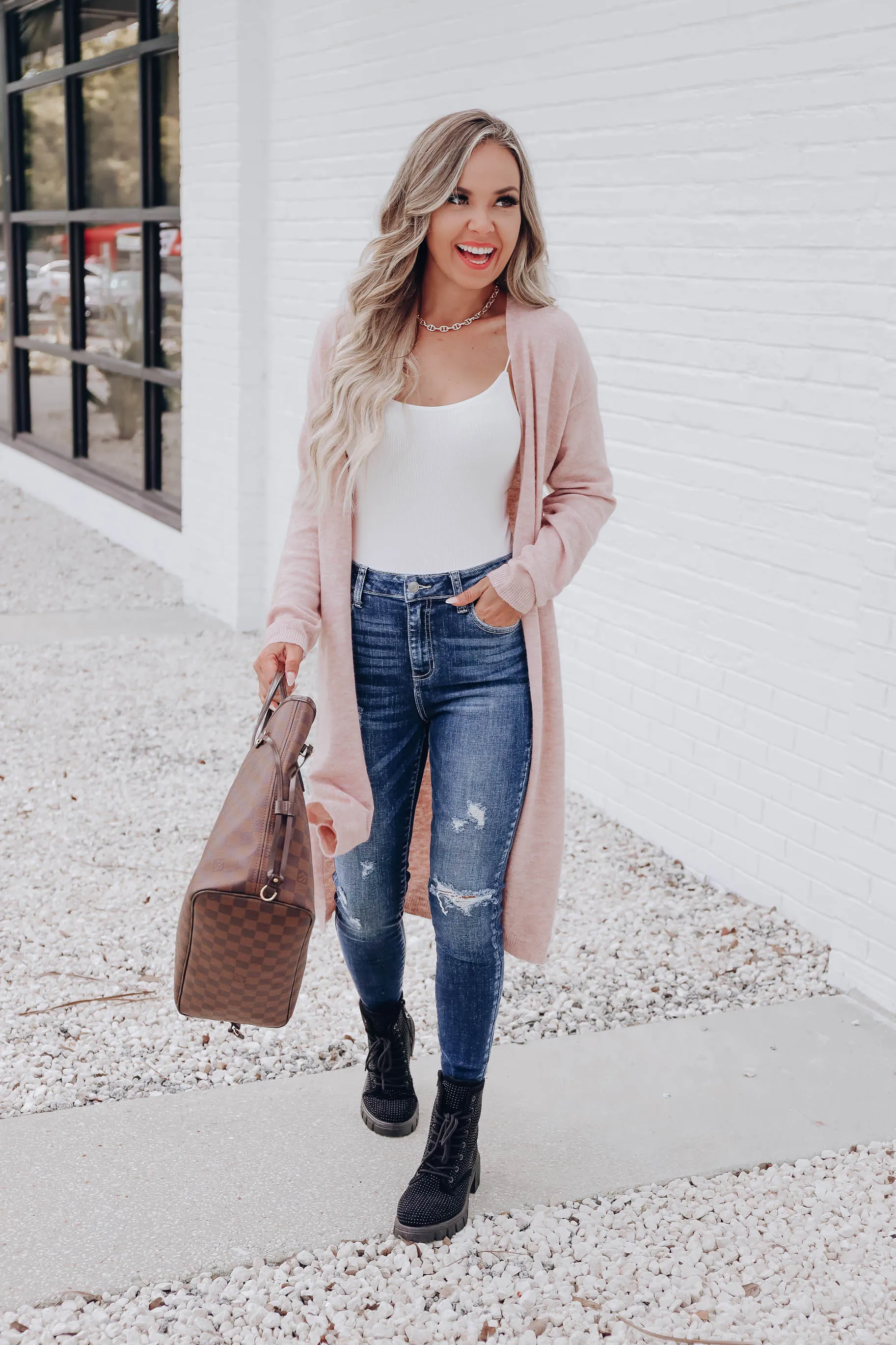 Tamryn Open Front Cardigan - Pink