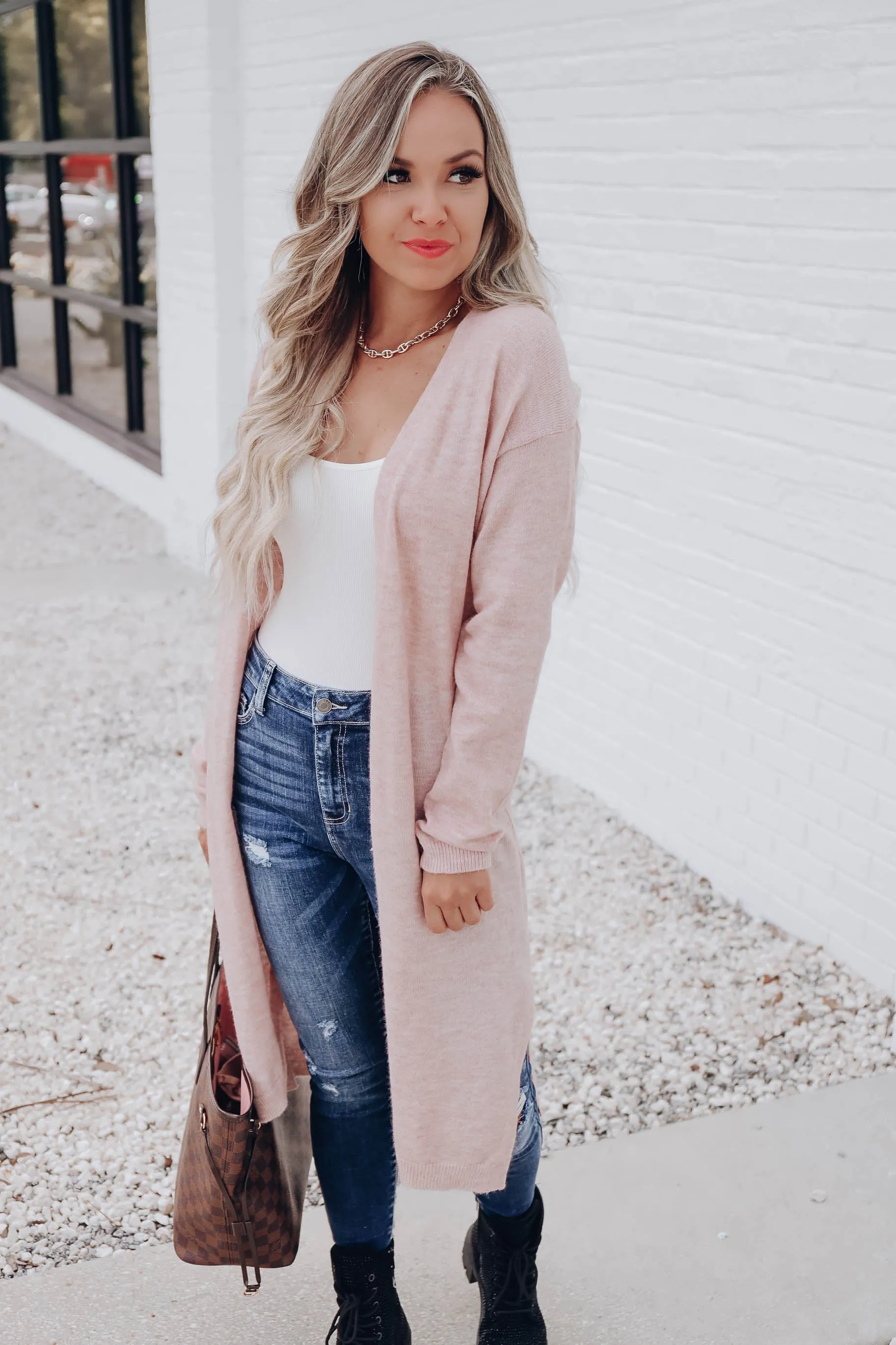 Tamryn Open Front Cardigan - Pink