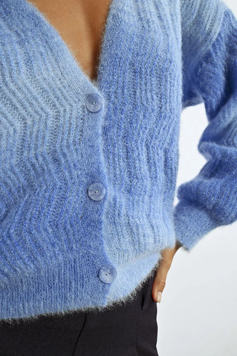 TIE AND DYE POINTELLE KNIT CARDIGAN