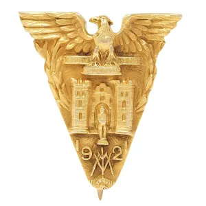 Tiffany & Co. 1921 Deco 14 Karat Yellow Gold Virginia Military Institute Antique Class Pin Brooch