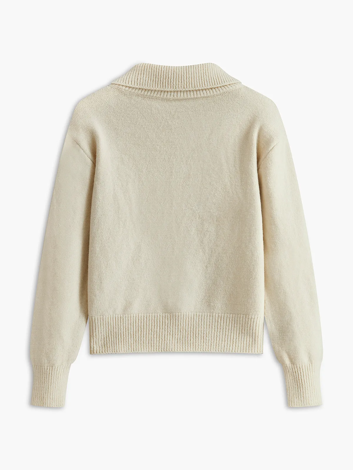 Turtleneck Contrast Button Cardigan