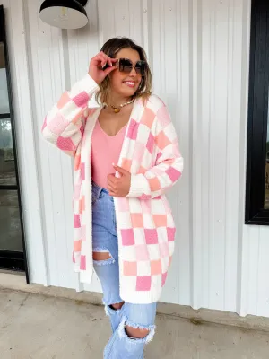 ULTRA SOFT CLOUD CHECKERED CARDIGAN