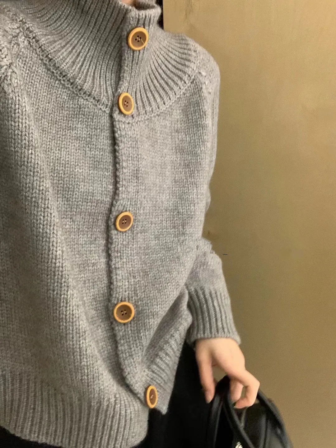 Unshrunken Solid Color Cardigan for Women's Cozy Style