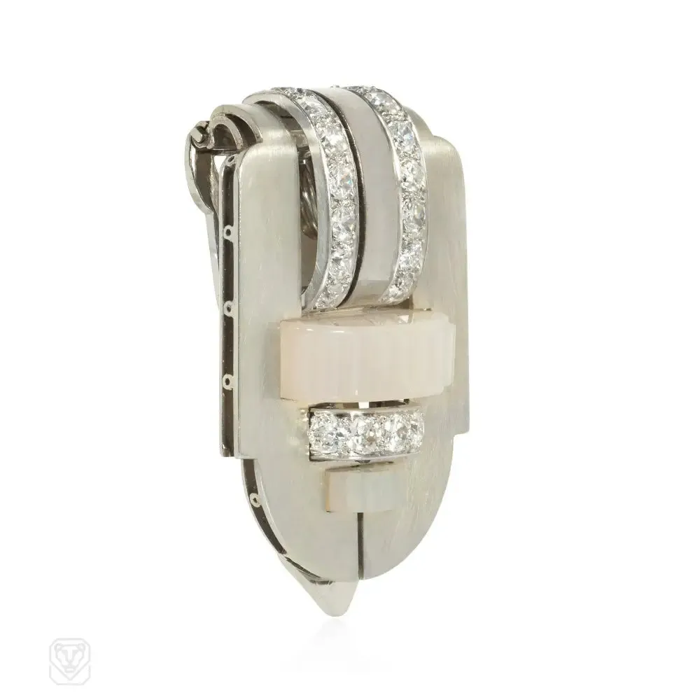 Van Cleef & Arpels, Paris Art Deco diamond clip brooch