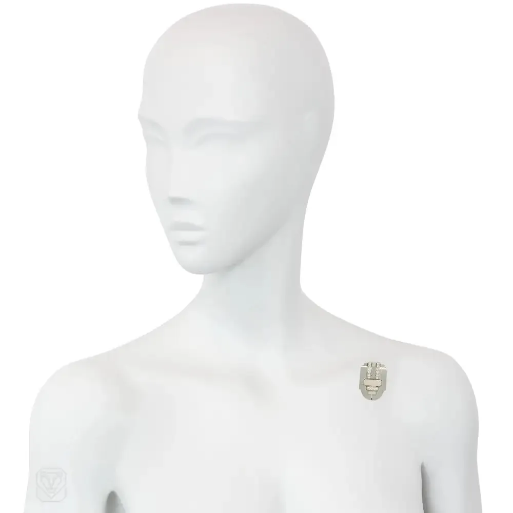 Van Cleef & Arpels, Paris Art Deco diamond clip brooch