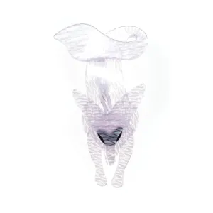 Vintage 1980s White Acrylic Lucite Fox Brooch