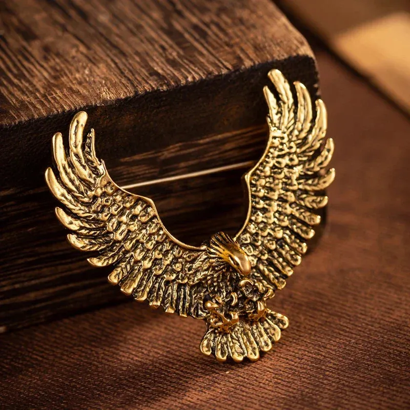 Vintage Alloy Eagle Brooch