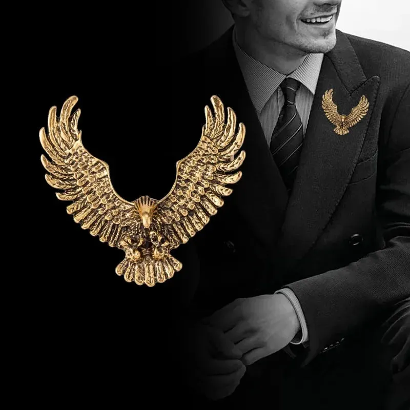 Vintage Alloy Eagle Brooch