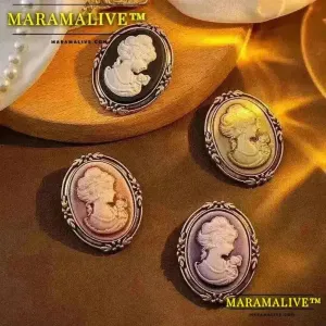 Vintage Cameo Elegant Queen Head Portrait Brooch For Women Antique Wedding Bridal Bouquet Clothing Jewelry 2X001