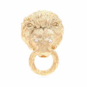 Vintage Lion Door Knocker Brooch By Van Cleef & Arpels