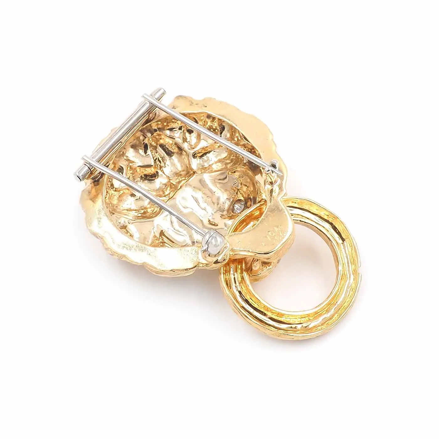 Vintage Lion Door Knocker Brooch By Van Cleef & Arpels