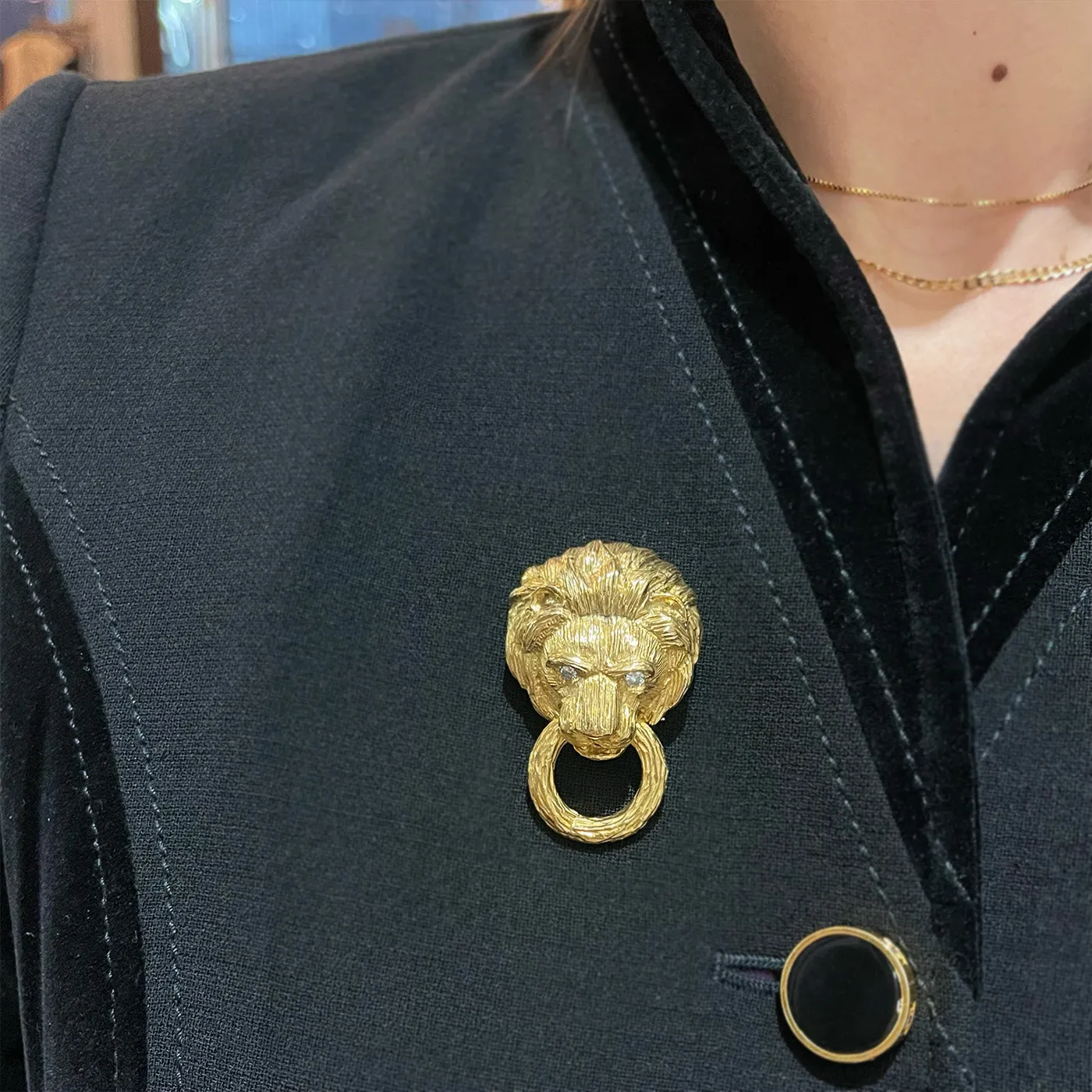 Vintage Lion Door Knocker Brooch By Van Cleef & Arpels