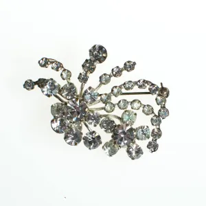 Vintage Made in Austria Diamante Art Deco Brooch, Diamante crystals, Silver Tone Setting, Brooches and Pins