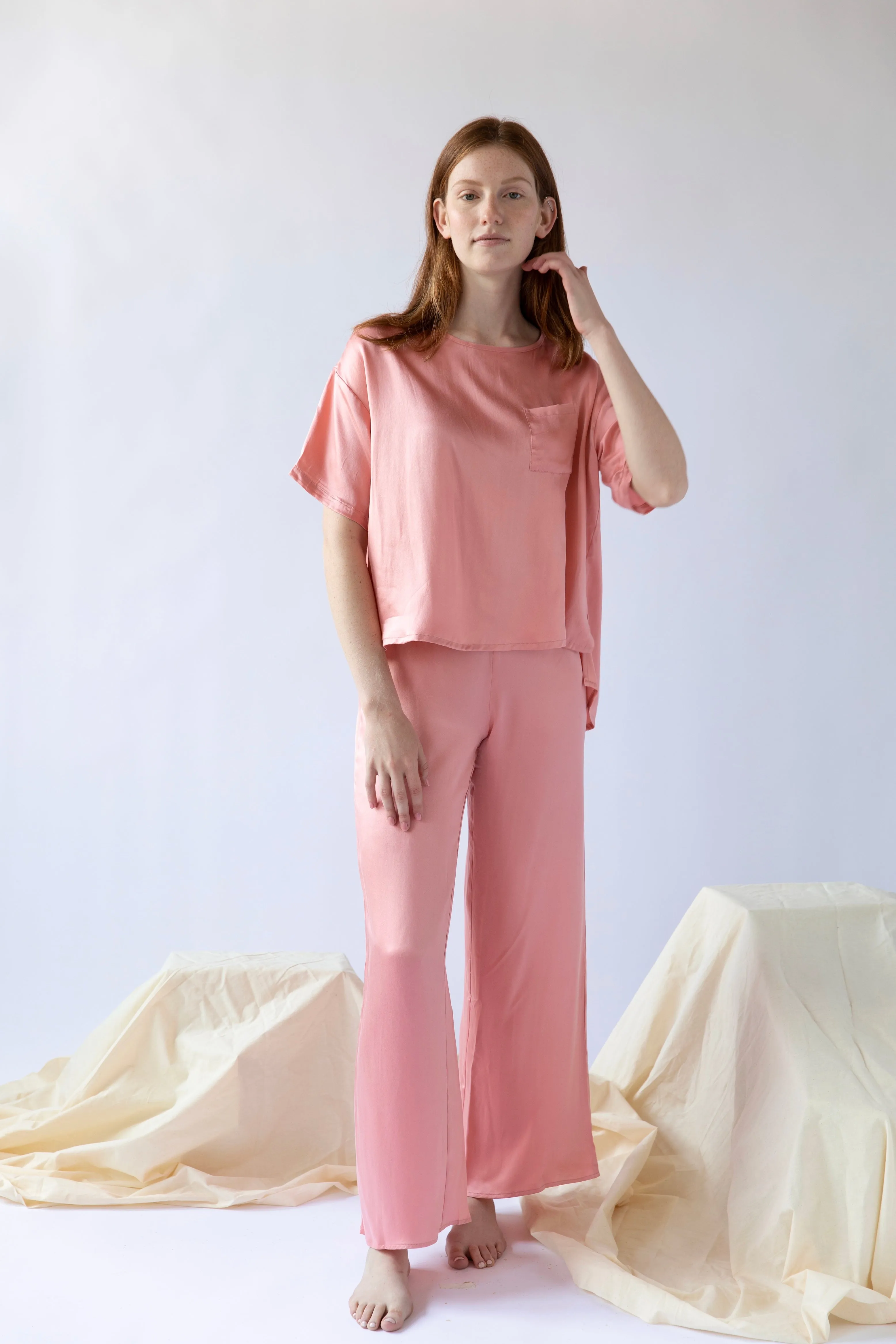 Washable Silk Tee Set