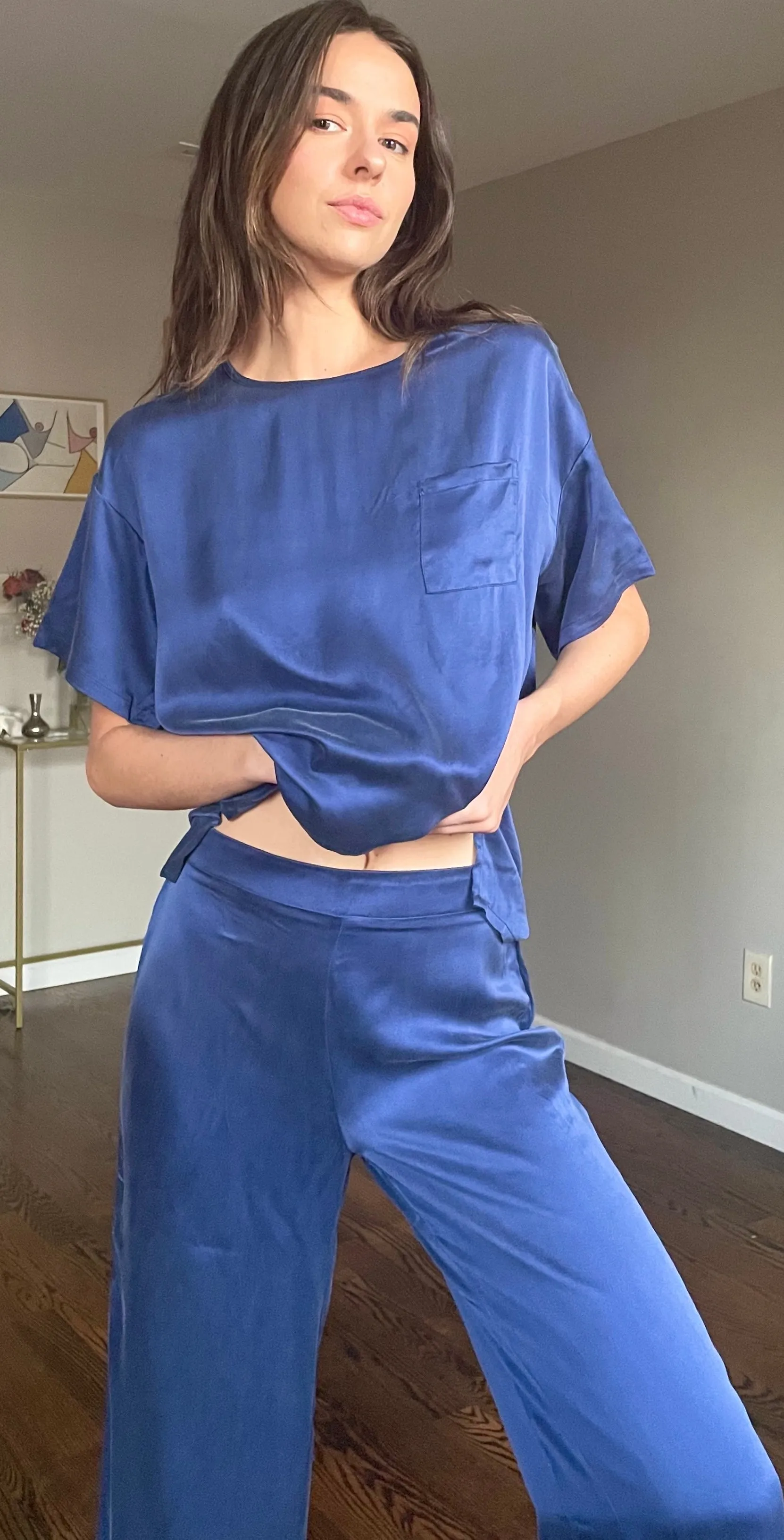 Washable Silk Tee Set