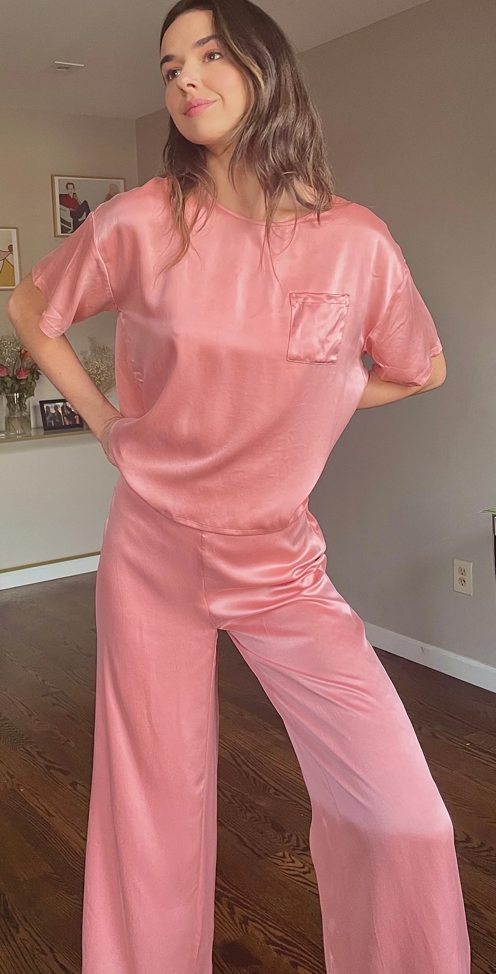 Washable Silk Tee Set