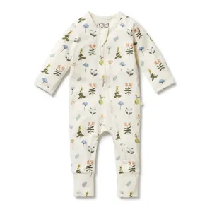 Wilson   Frenchy Organic Zipsuit with Feet - Petit Garden