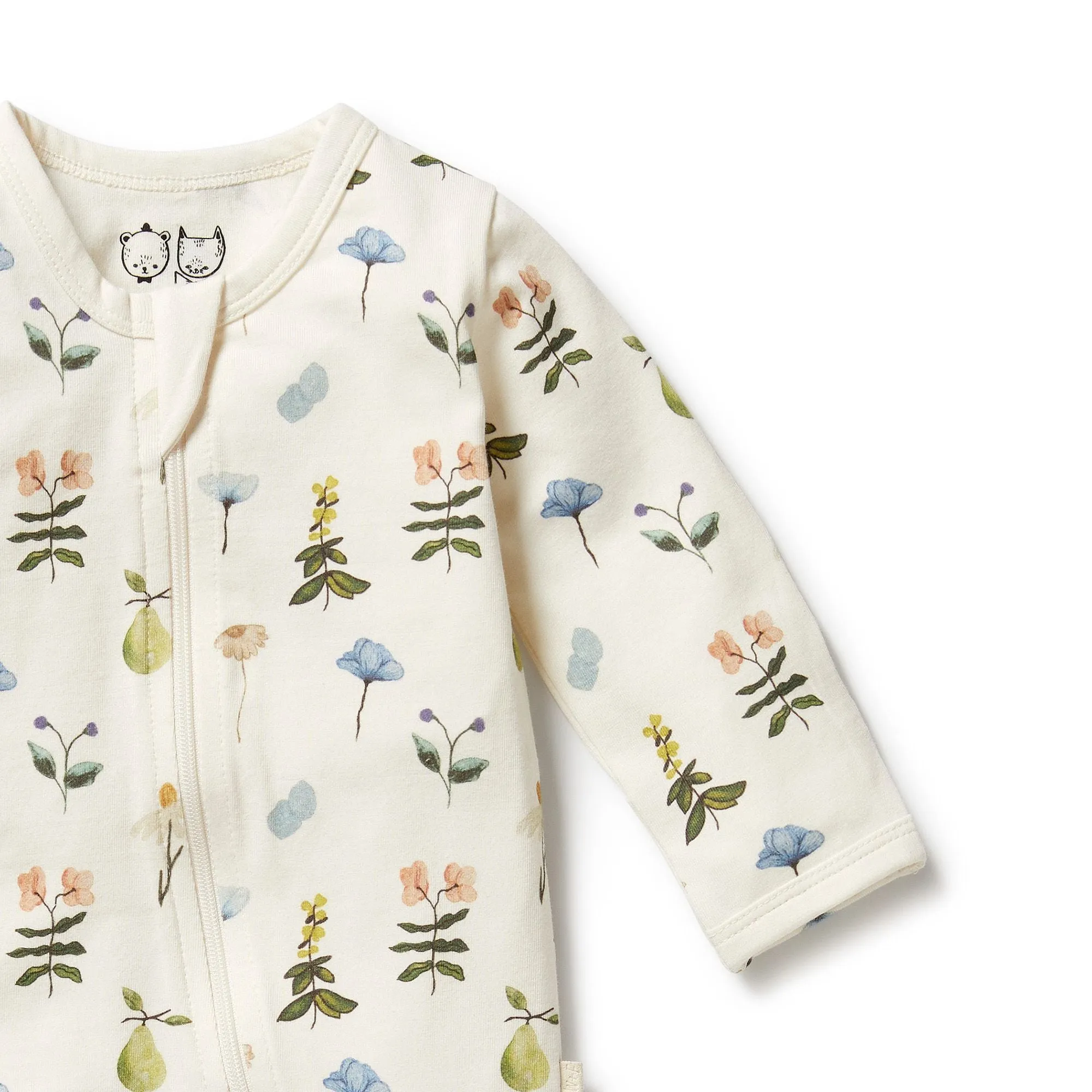 Wilson   Frenchy Organic Zipsuit with Feet - Petit Garden