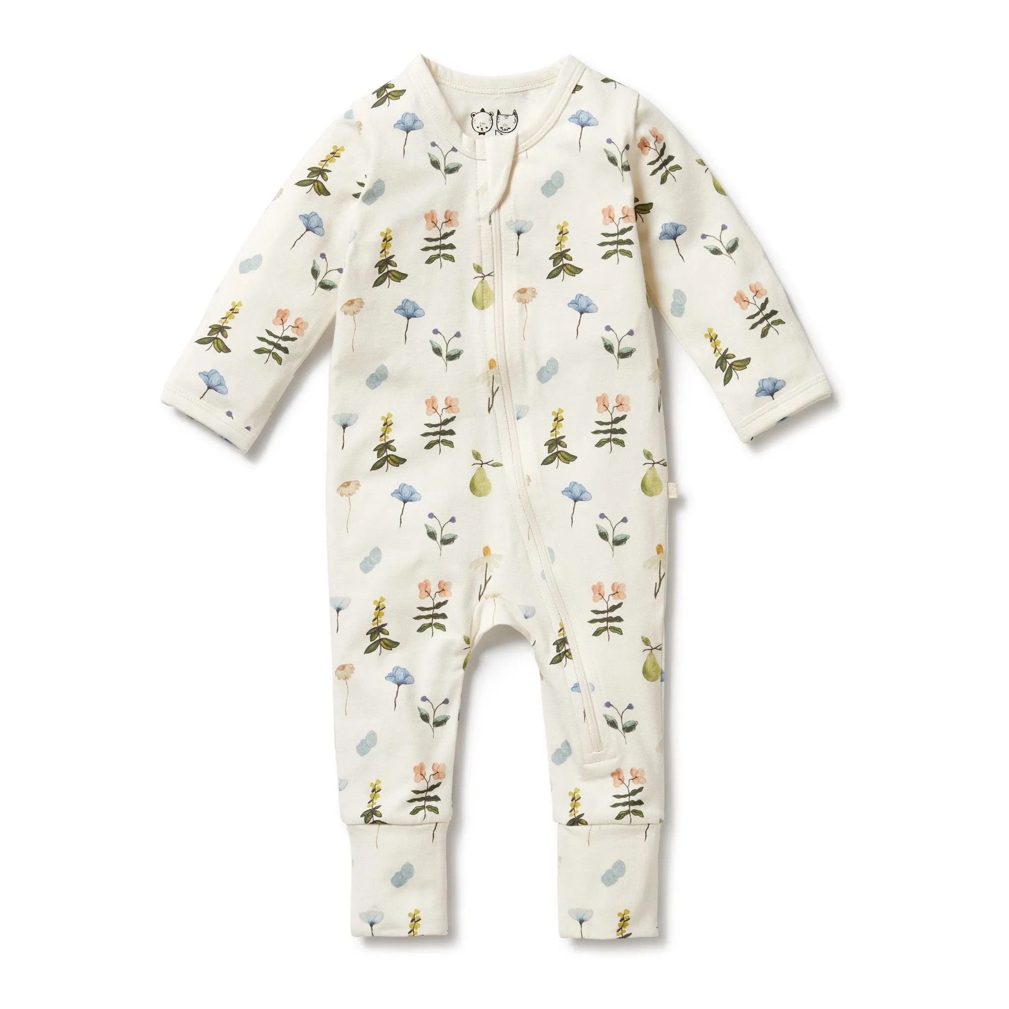 Wilson   Frenchy Organic Zipsuit with Feet - Petit Garden