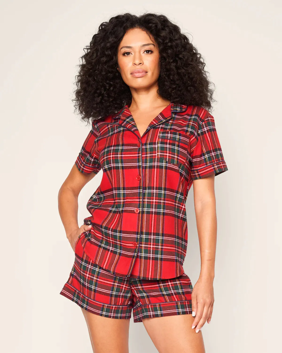 Women's Brushed Cotton Short Sleeve Short Set