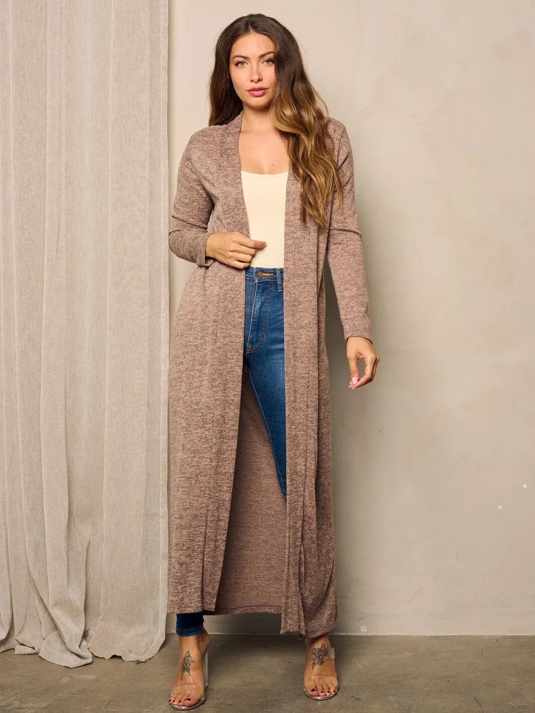 WOMEN'S LONG SLEEVE OPEN FRONT CARDIGAN