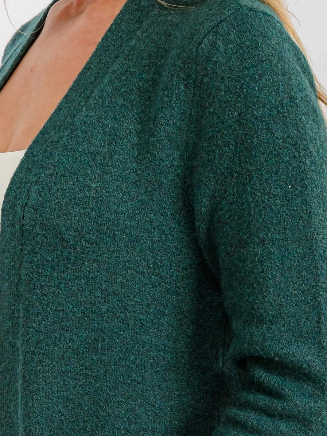 WOMEN'S LONG SLEEVE OPEN FRONT POCKETS CARDIGAN