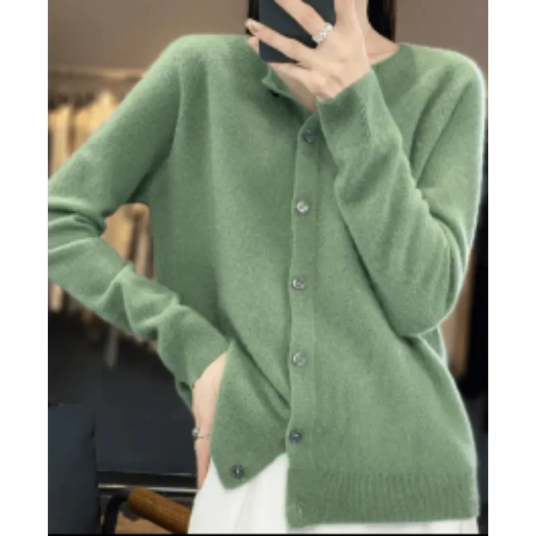 Women's Warm Button Down Knitted Cardigan | Long