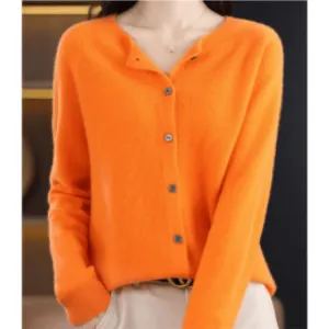 Women's Warm Button Down Knitted Cardigan | Long