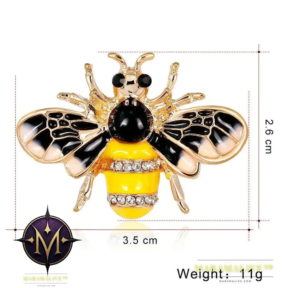 Wuli&baby Insect Bee Brooches Pines Metalicos Enamel Pins